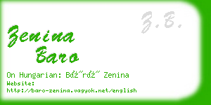 zenina baro business card